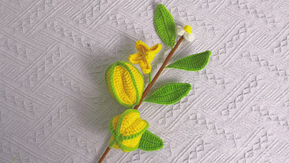 Shining Starburst: Handcrafted Crochet Star Fruit Stake for a Playful Garden Decor