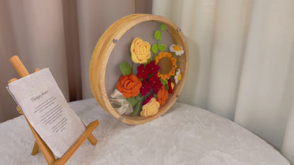 Sunny Breeze Artistry : Décoration de cadre de fleurs au crochet fabriquée à la main