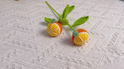 Vibrant Orange Burst: Handcrafted Crochet Orange Stake for a Cheerful Garden Decor and Meaningful Gift