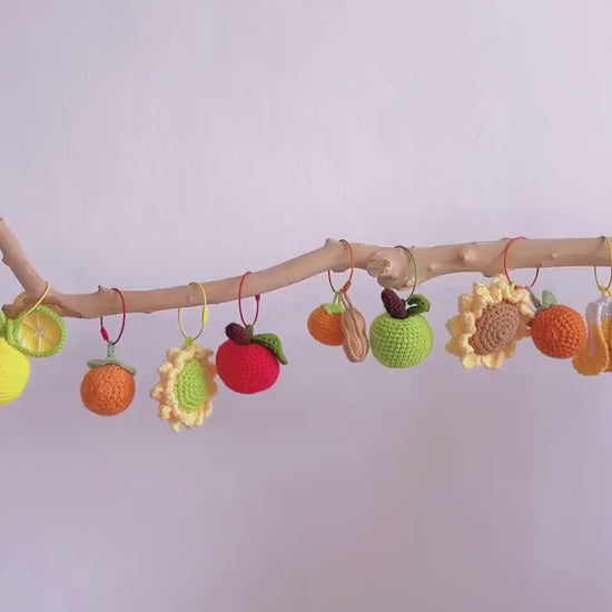 Handmade Crochet Ornament - Everlasting Decoration for Holiday - Christmas Tree - Teacher Gift - Handcrafted Fruit & Flower Decor for Office
