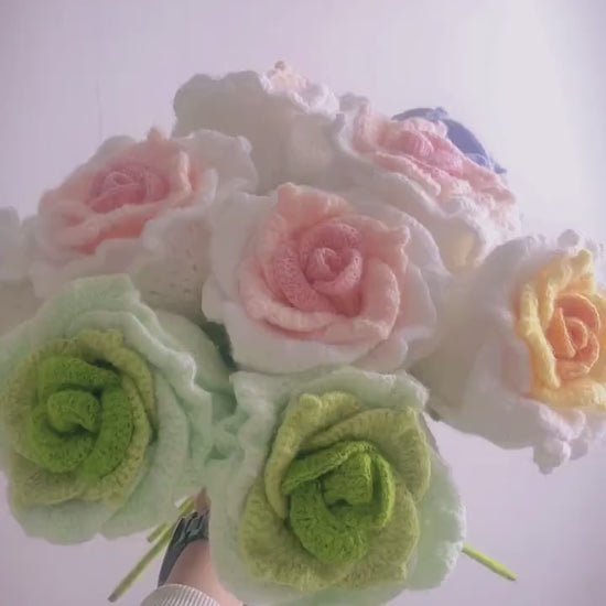 Handmade Crochet Thai Roses - Home Decor, Unique Gift Idea, Exotic and Elegant, Symbolic Flower, Floral Accessories, Romantic Decorations,