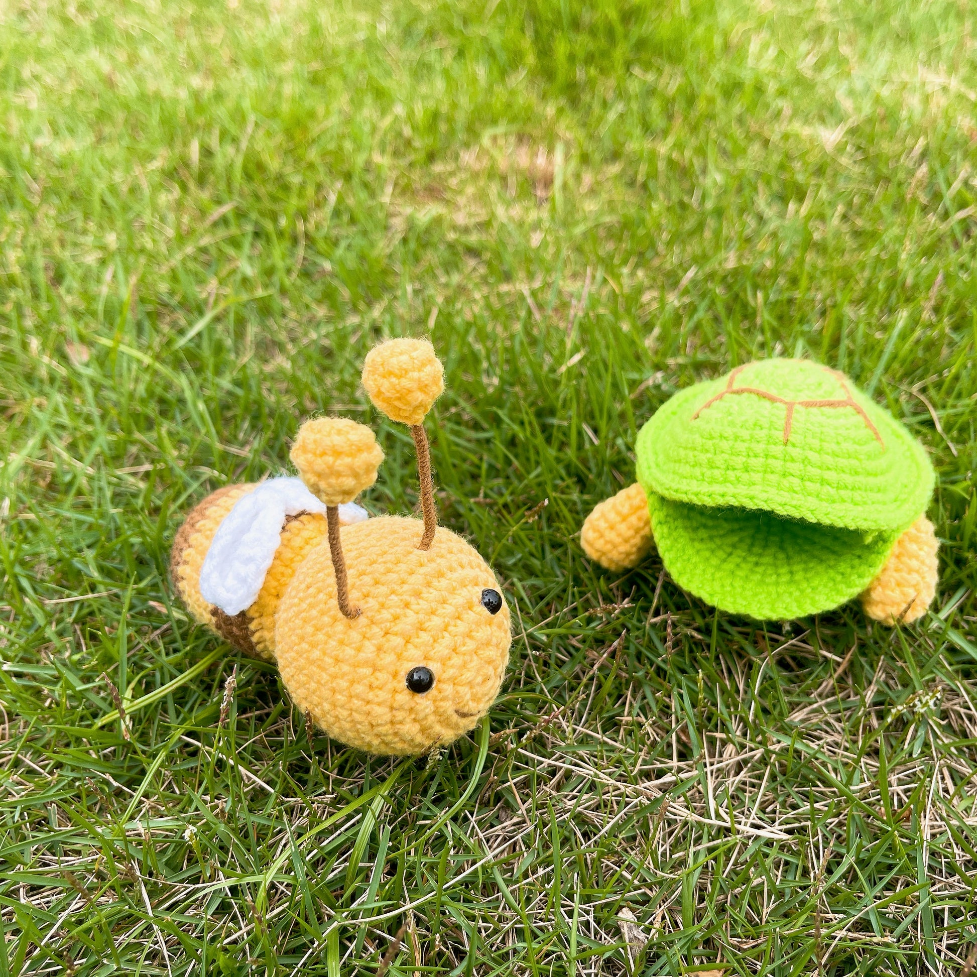 Buzzy the Turtle - Crochet Amigurumi Bee in Shell Plushie, Whimsical Gift, Collectible, Creative Toy, Handmade Toys, Inspirational Gifts